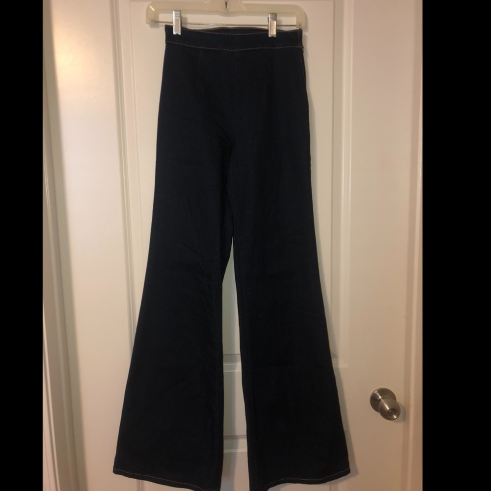 Super high-rise bell bottom jeans